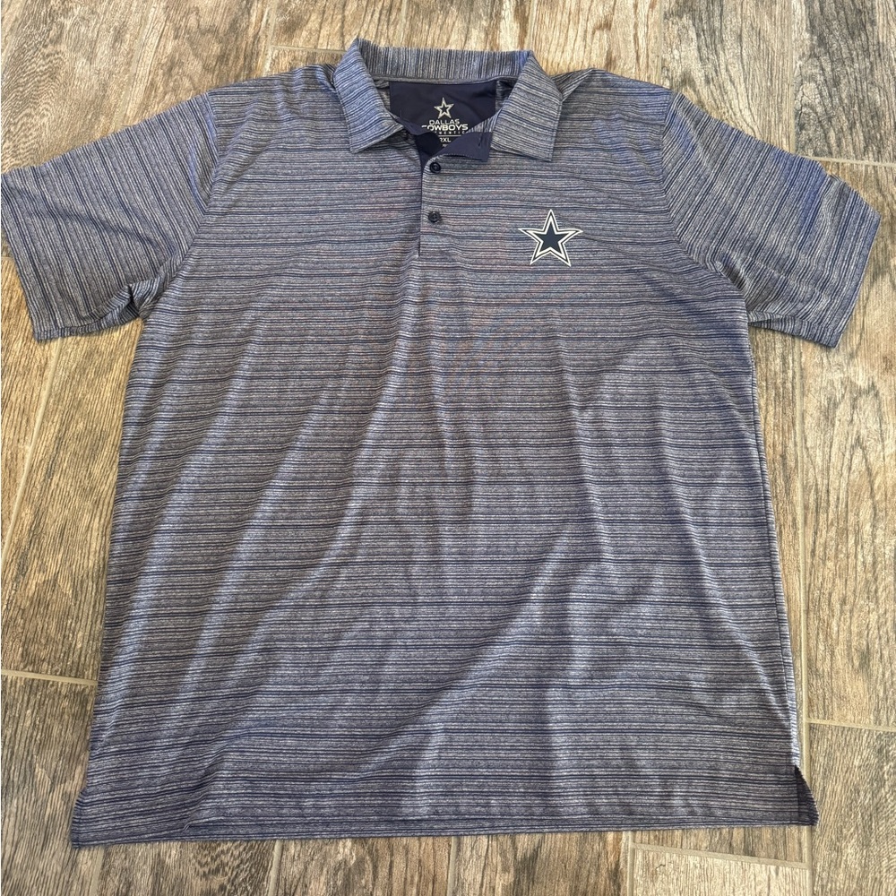 NFL Dallas Cowboys Navy Striped Polo Shirt